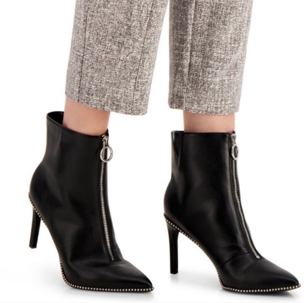 BAR III BRIDGET LEATHER POINTED TOE ANKLE BOOTS 7